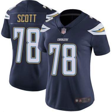 Los Angeles Chargers NFL Football Trent Scott Navy Blue Jersey Women Limited 78 Home Vapor Untouchable